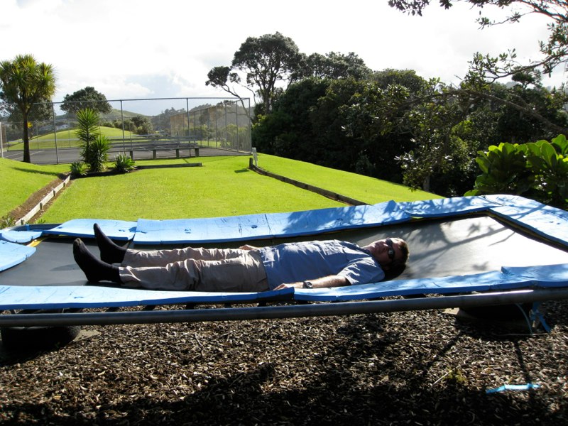 Pat on the trampoline