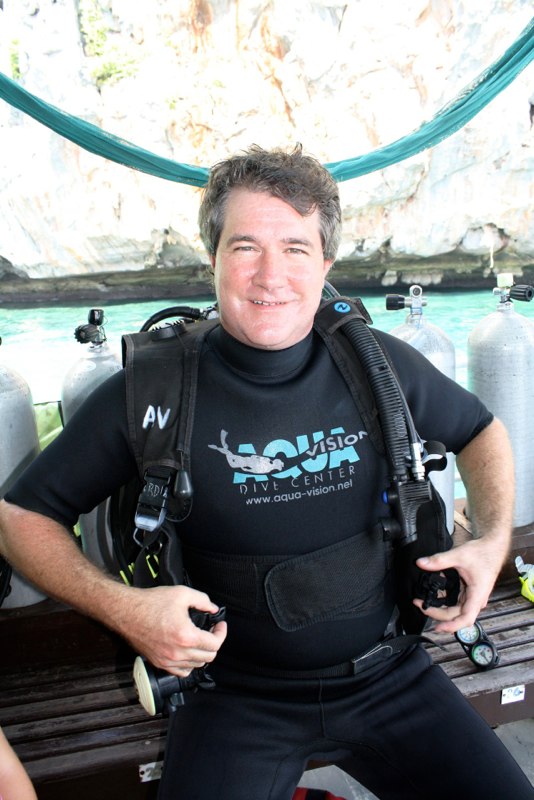 Pat in diving gear