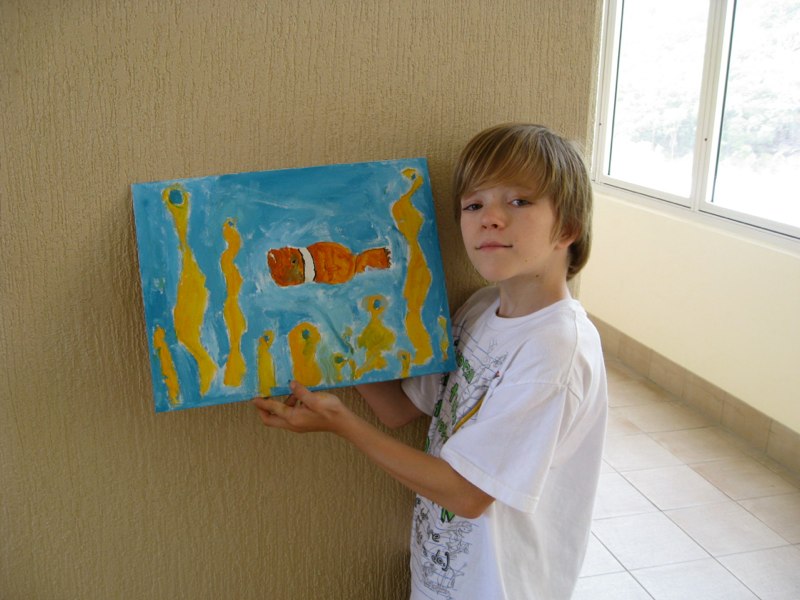Oskar took a painting class