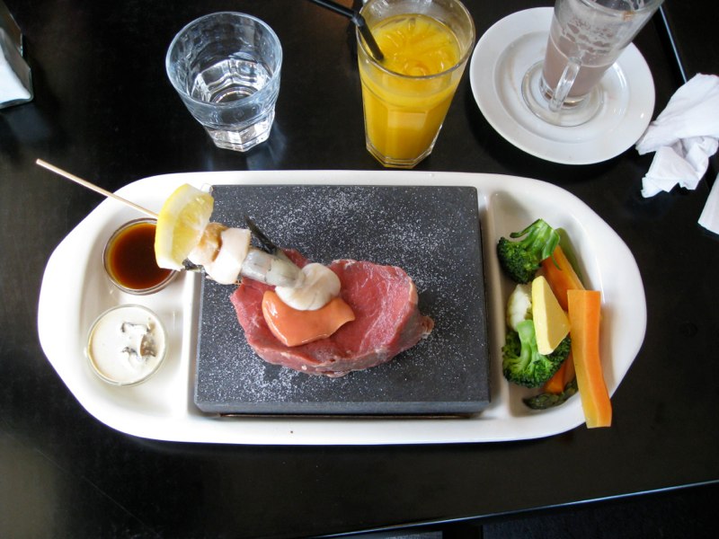 Food cooked on a Lava stone