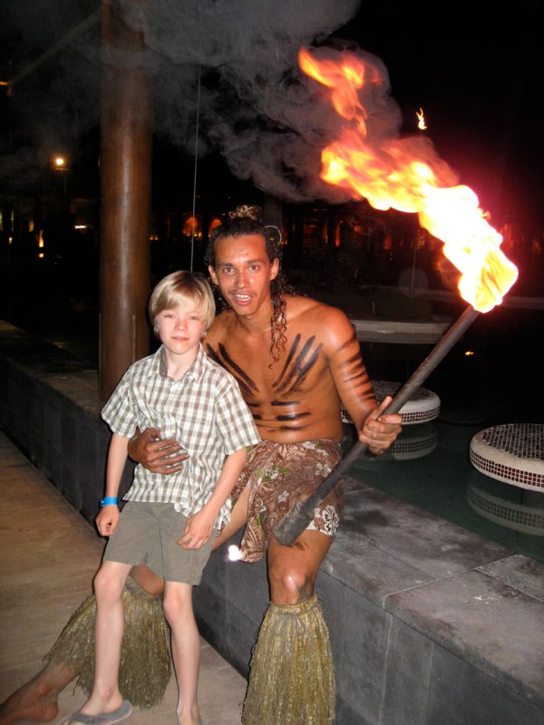 Oskar and a Fijian warrior
