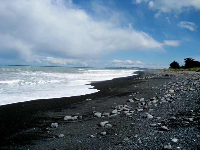black sand beach