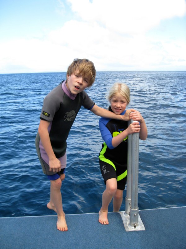 and kids where snorkeling  but very COLD!