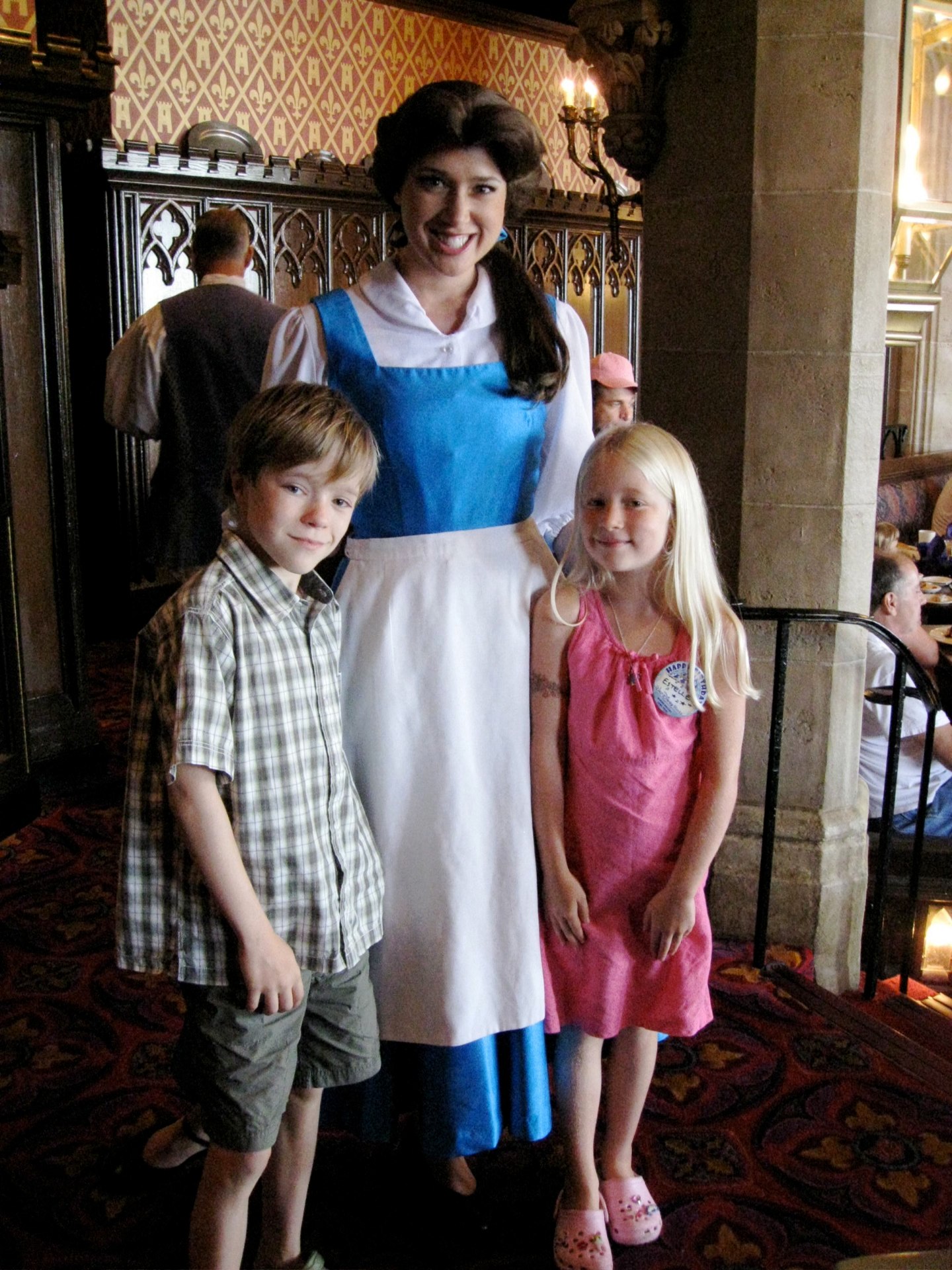 Oskar had to POSE with each princess!! He was NOT happy