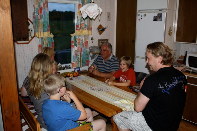 We are playing cards in Dalarna