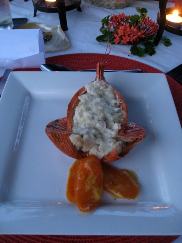 Coconut crab dish