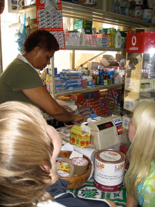 We bought some candy for the kids in the village