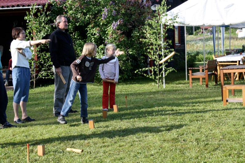 We are playing “Kubb”